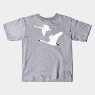 Minimalist Flying Swans Color Block Kids T-Shirt